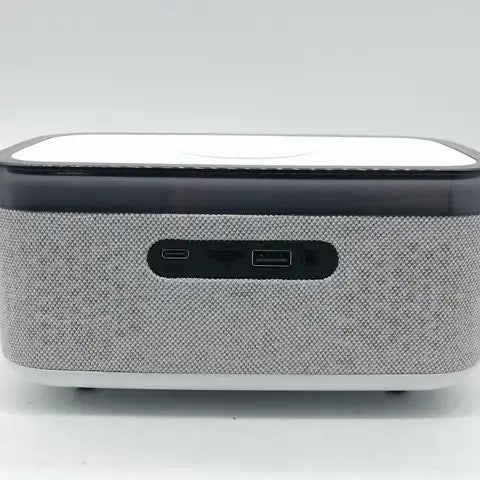 Bluetooth Speaker with Wireless Charger Digital Clock Alarm and LED Light